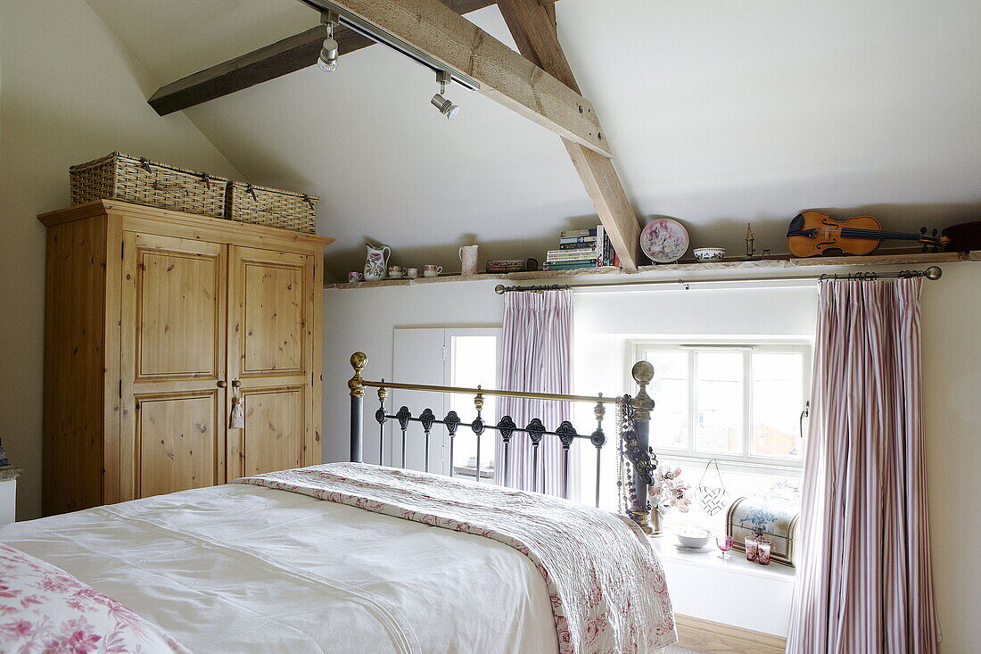 Dachgeschoss-Schlafzimmer im Landhaus Hexham Northumberland England UK