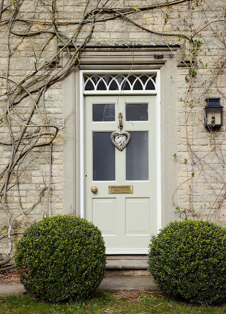 Front door of historic Oxfordshire home, England, UK