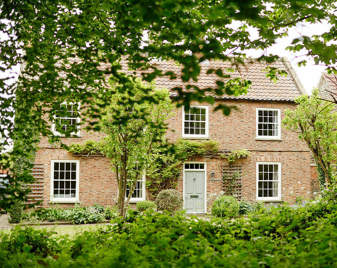 Brick exterior of Northumbrian country house England UK