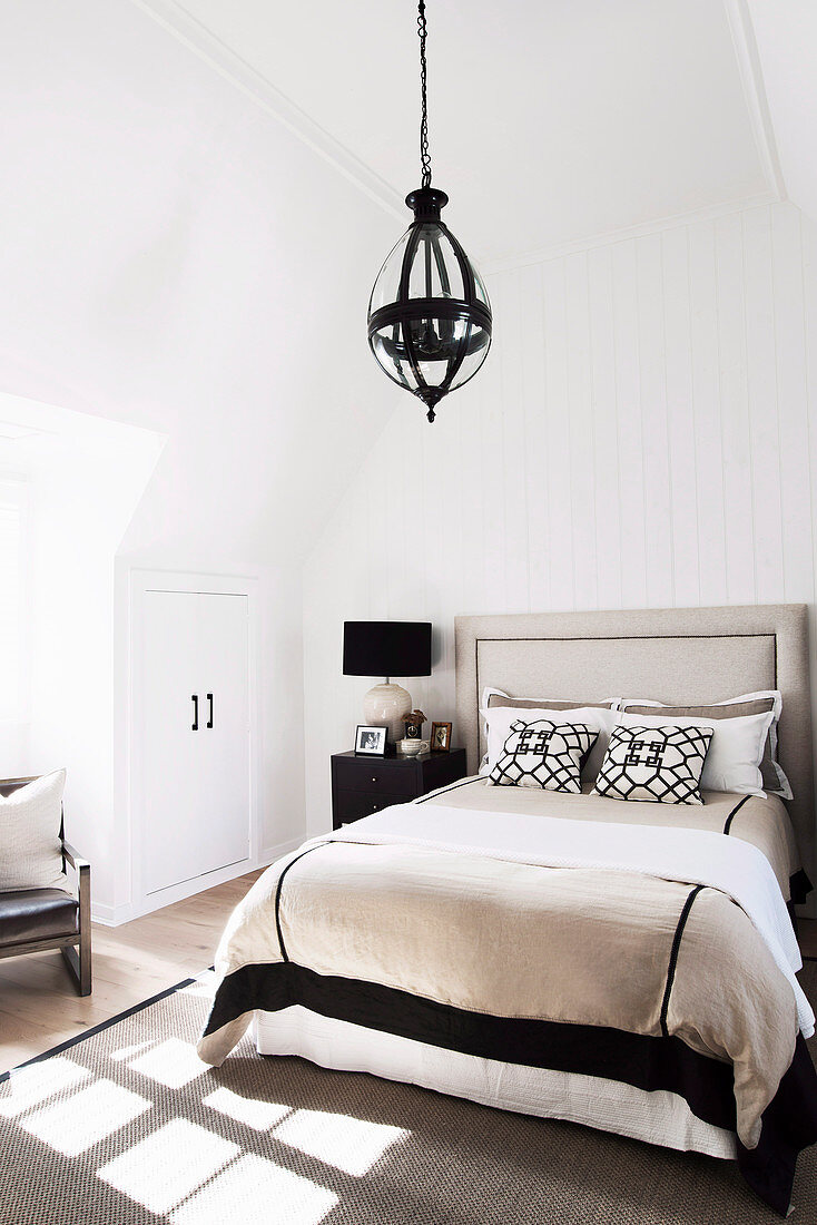 Lantern in the classic French style bedroom