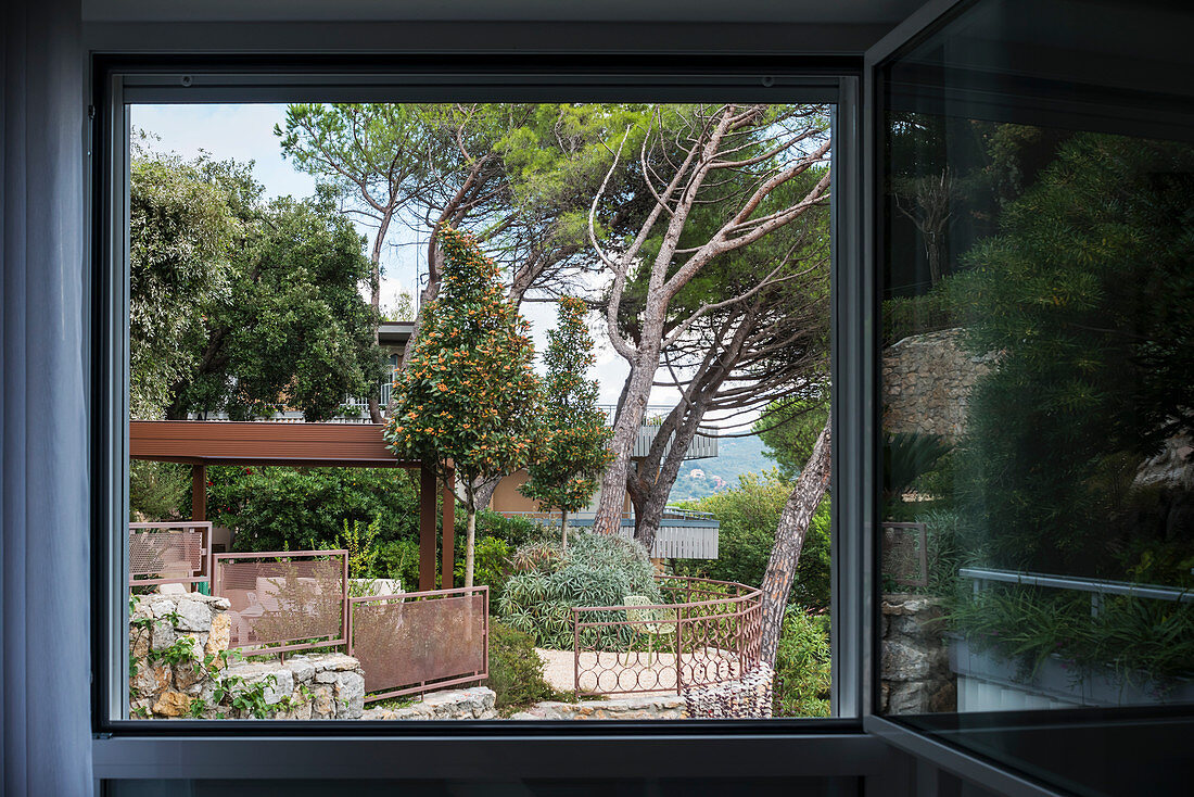 Open window with view of garden