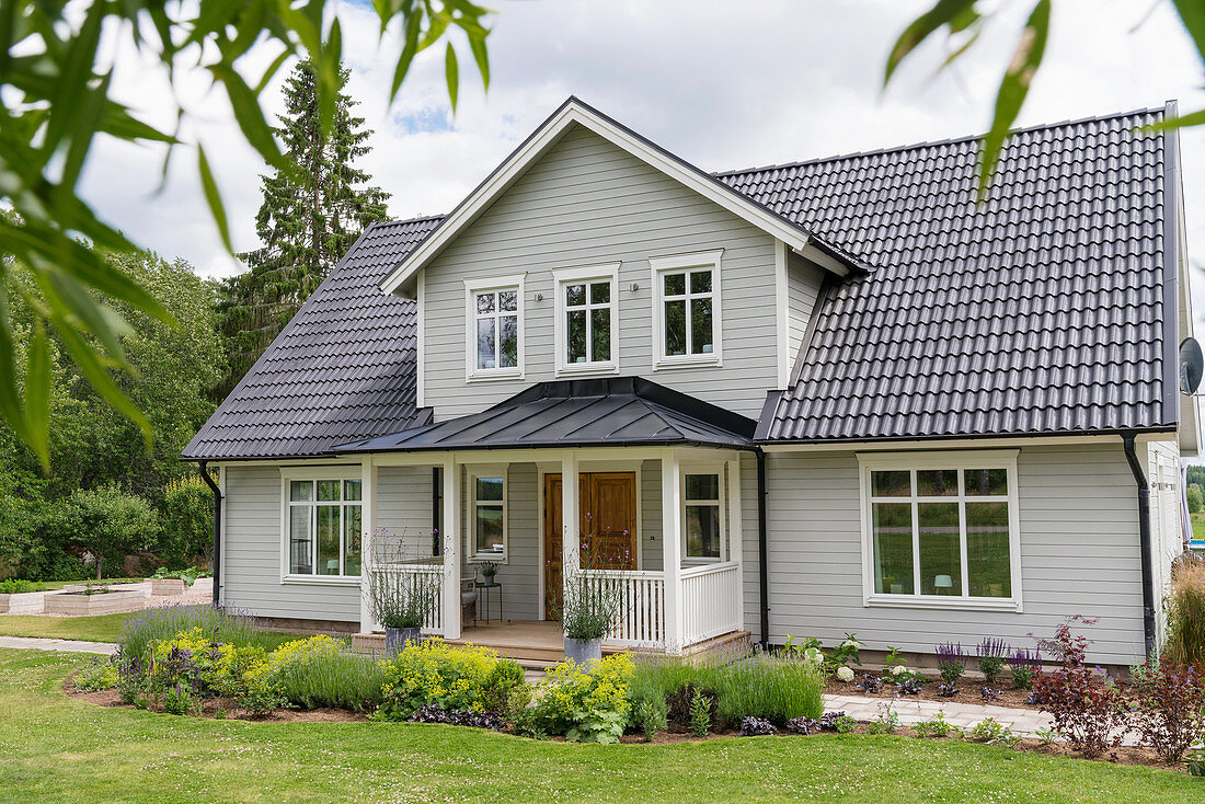 A wooden Scandinavian house