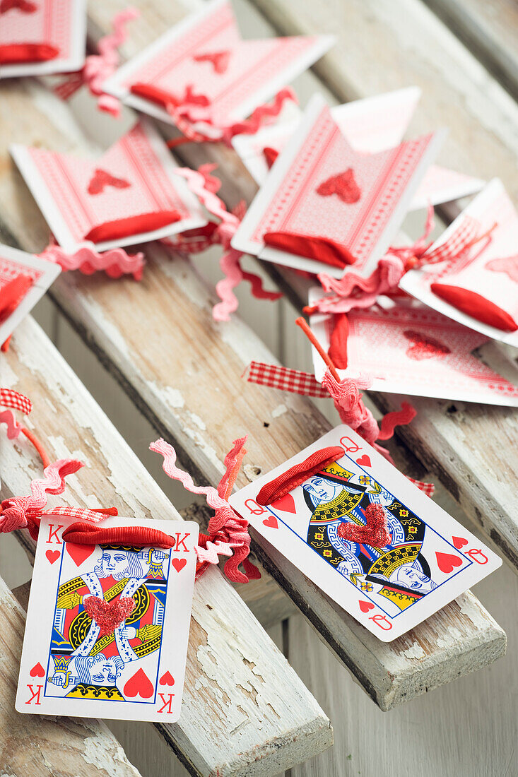 DIY garland made from playing cards