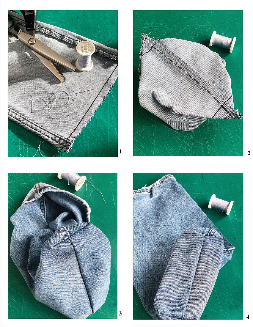 Sew your own denim gift bag from old jeans