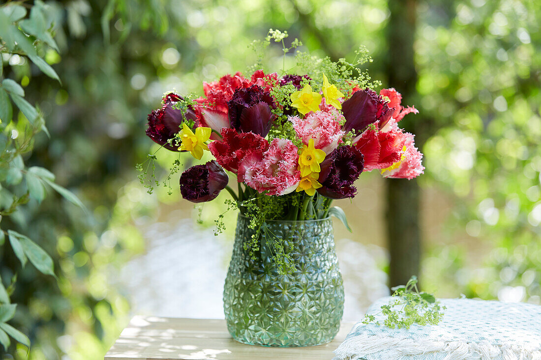 Spring flower mix on vase