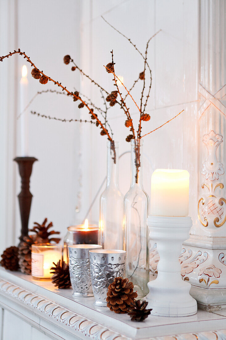 Winter decorations with candles