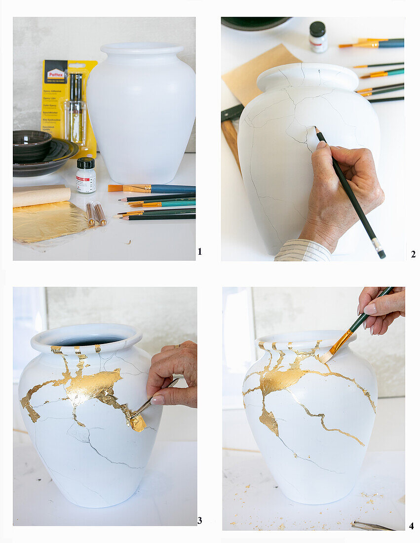 Kintsugi-Vase (japanische Keramikkunst) herstellen