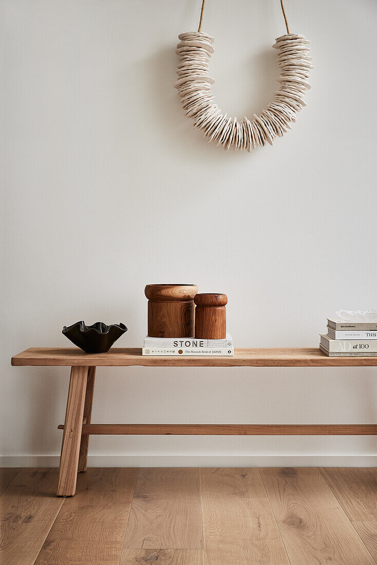 Hallway detail with wooden bench