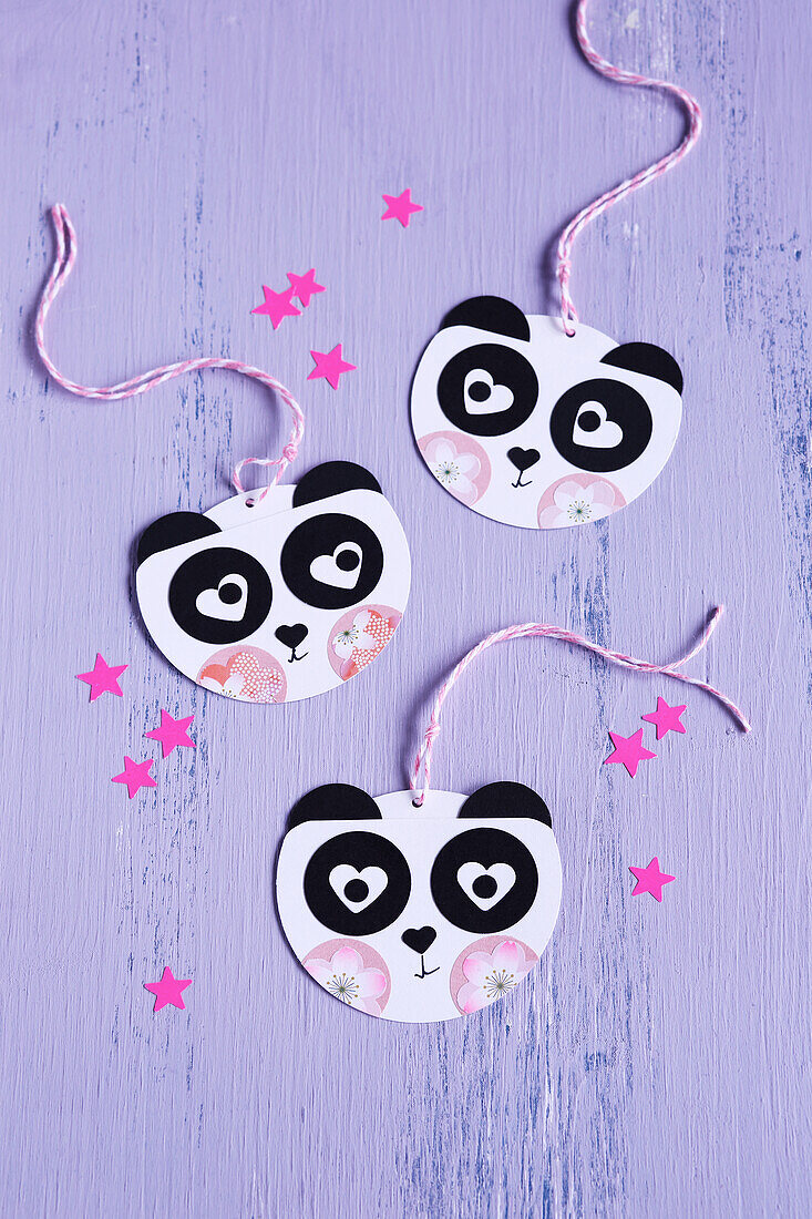 DIY panda faces out of paper