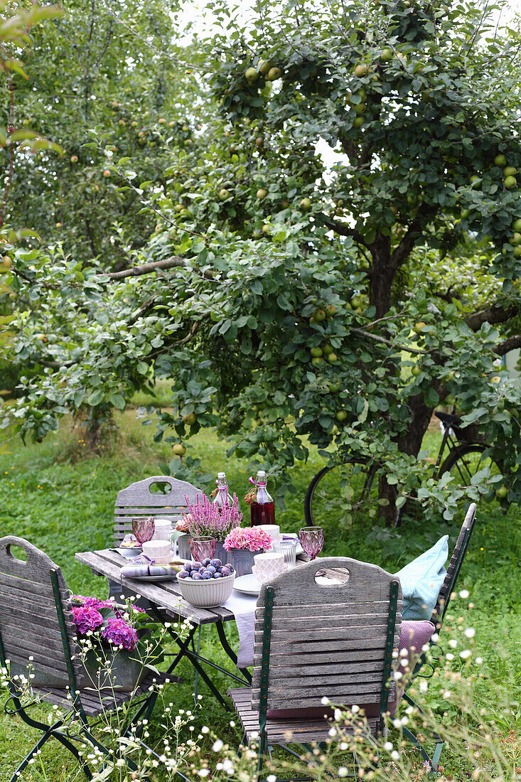Laid garden table with autumnal feel