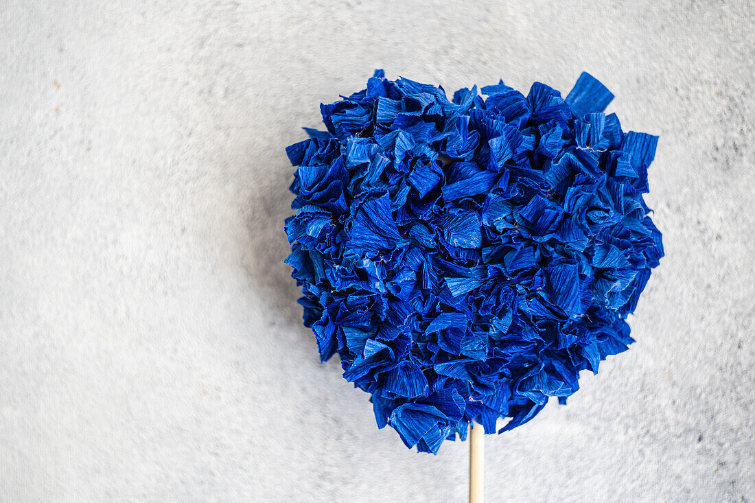 Textured blue paper heart
