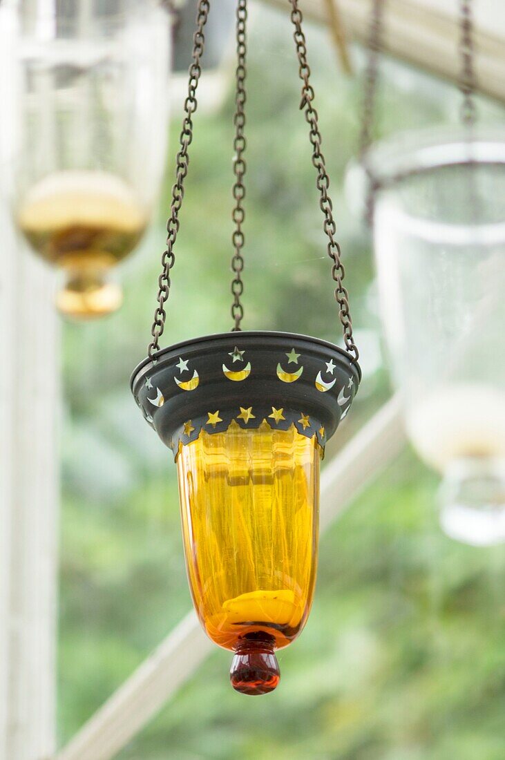 Yellow glass lantern
