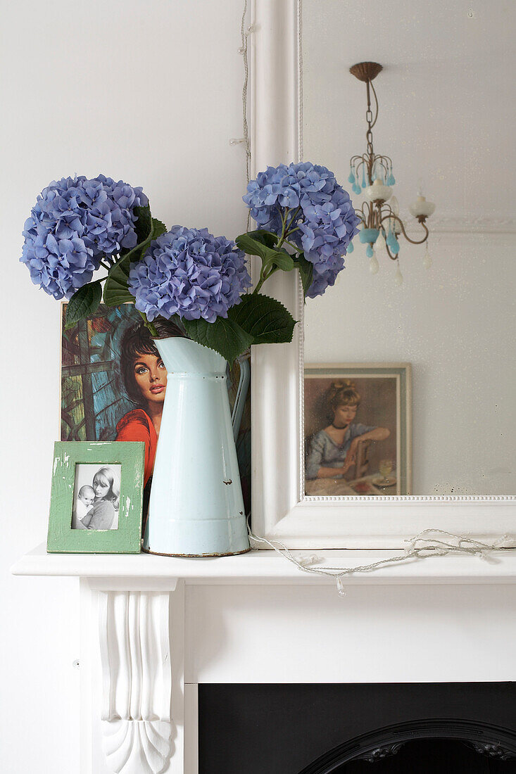 Mantelpiece with flower display