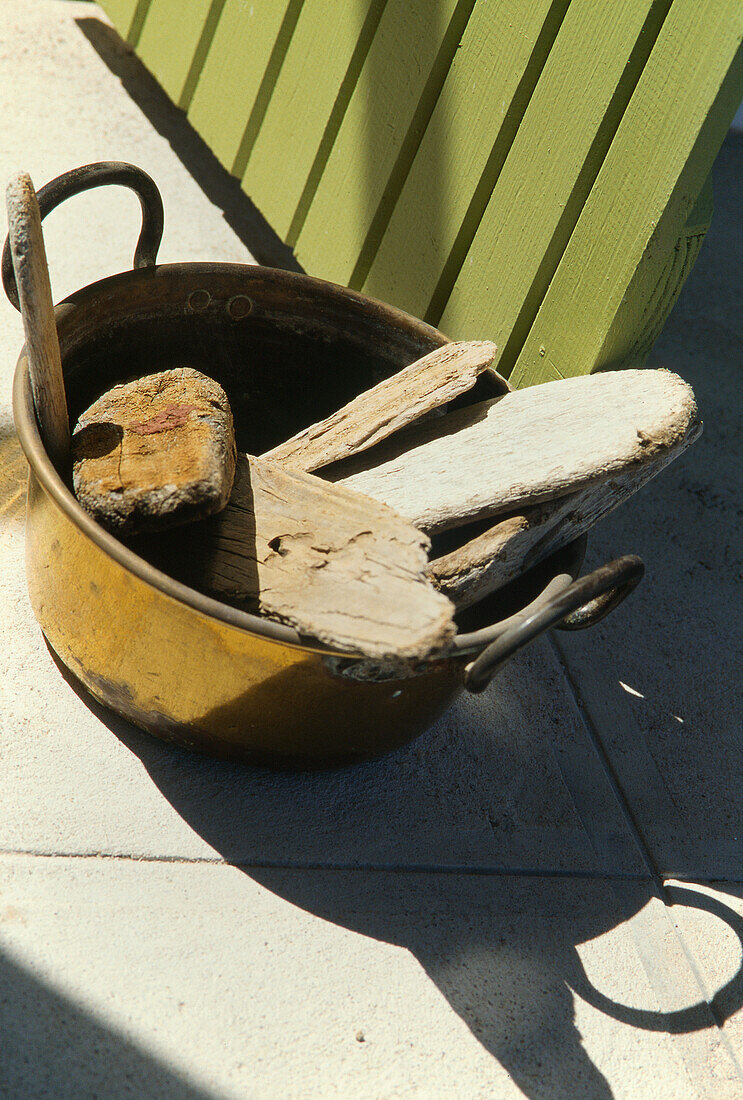 Bucket of drift wood