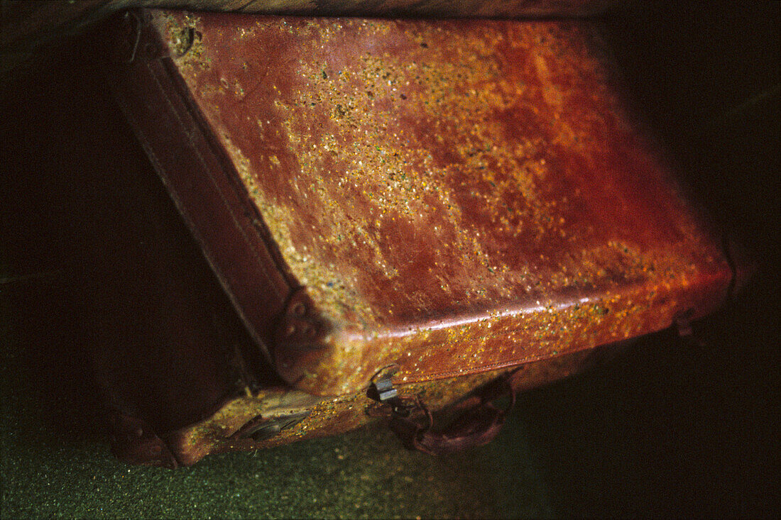 Old battered suitcase at Owl House