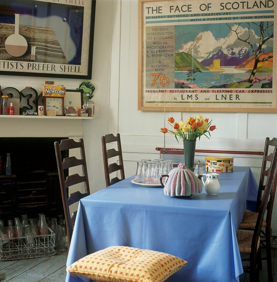 Dining room filled with nostalgic and vintage memorabilia