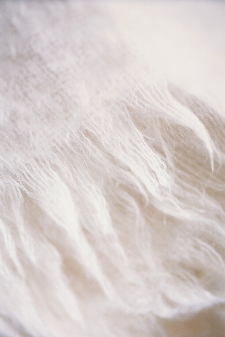 Close up of white blanket