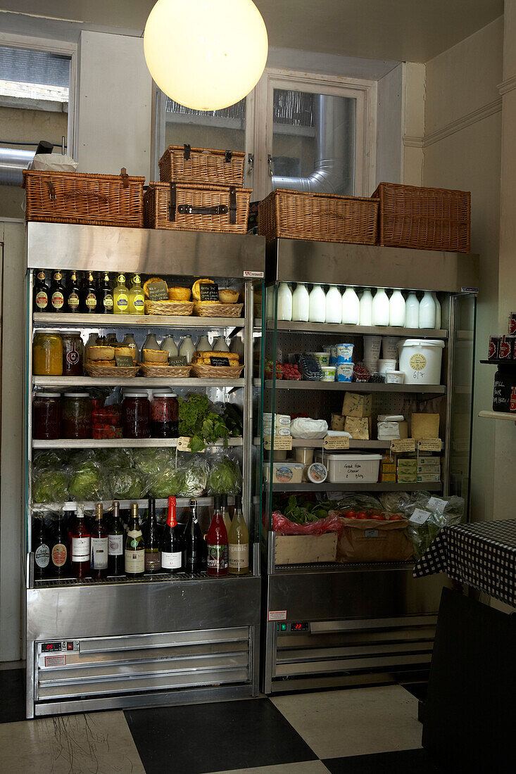 Organic products in fridge