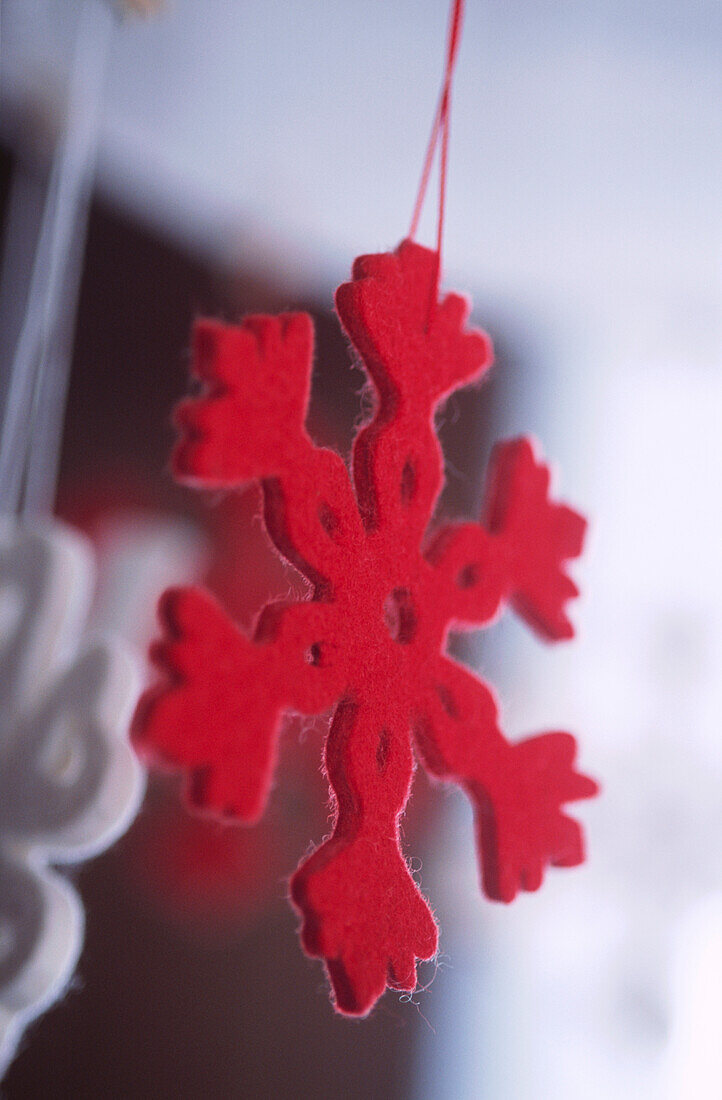 Red snowflake decoration