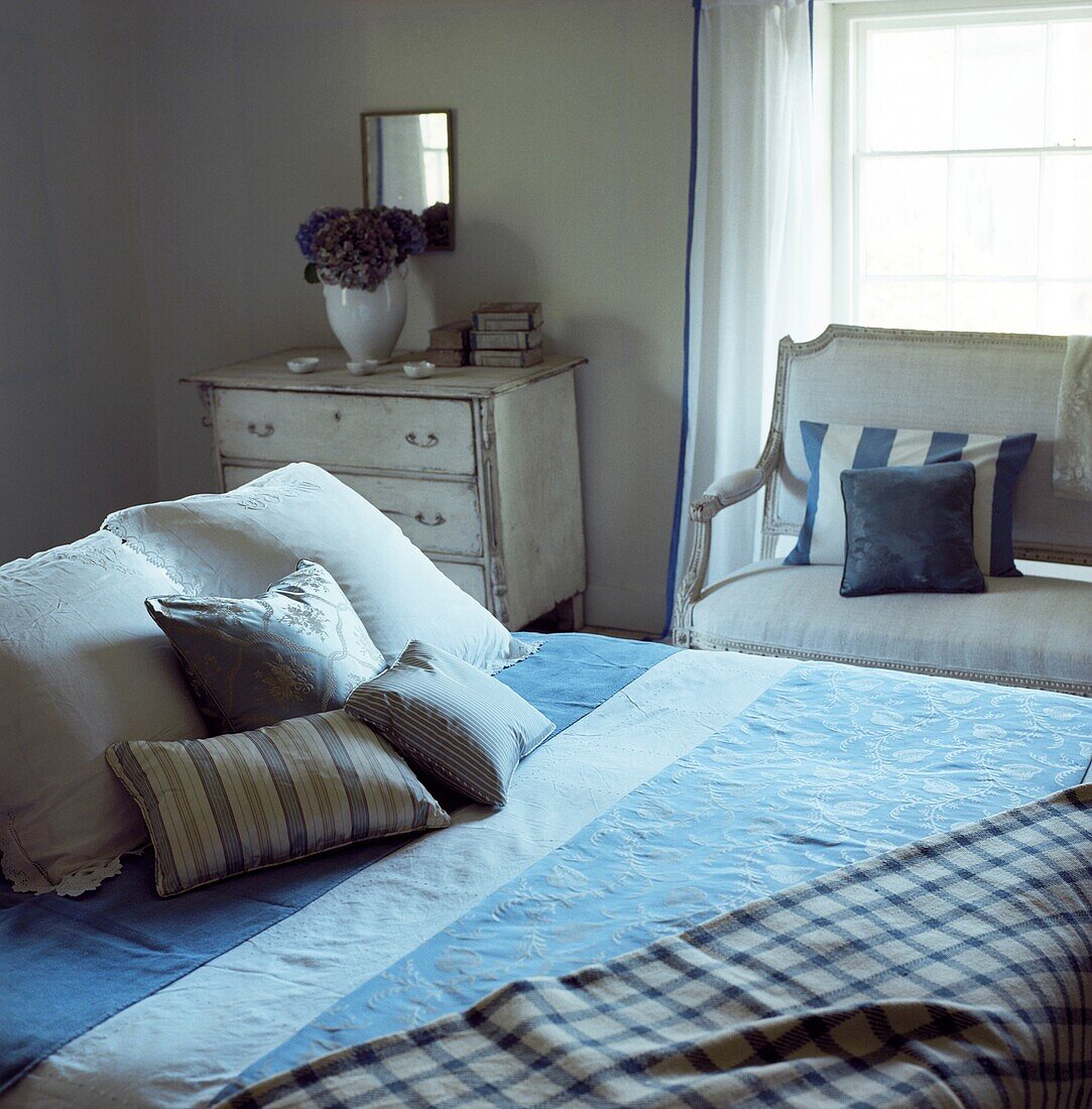 Pastel colored rustic bedroom
