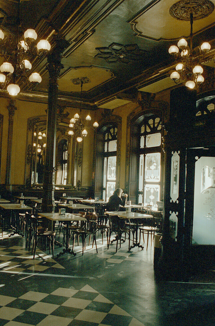 Elegant bar restaurant interior in Pamplona