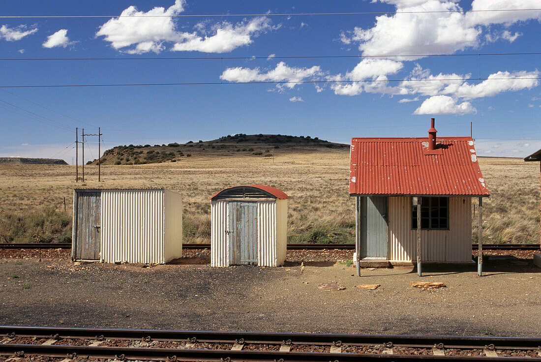 Railroad shacks near Bethulie in the Free State in South Africa