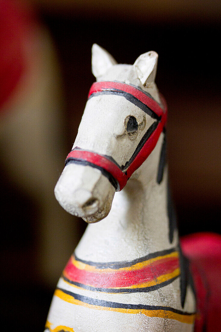 Vintage hand-painted horse in Brighton home, East Sussex, England, UK