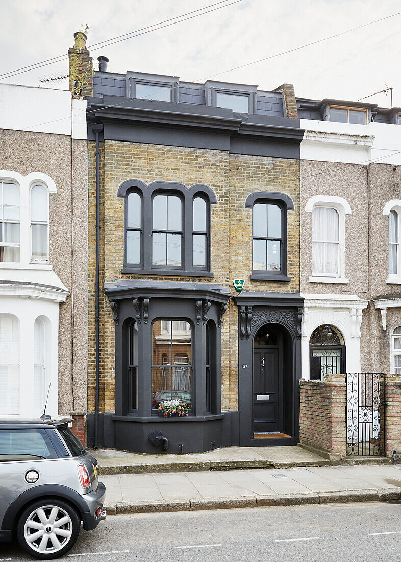 Three storey East London terraced townhouse with roof conversion  England  UK