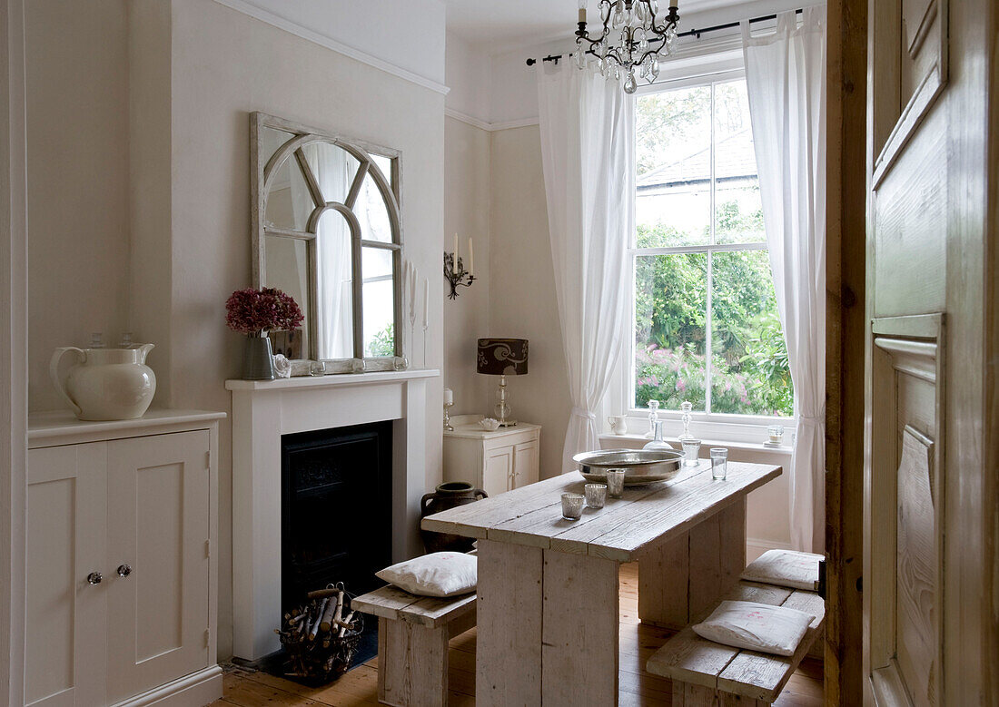 Wooden dining room table