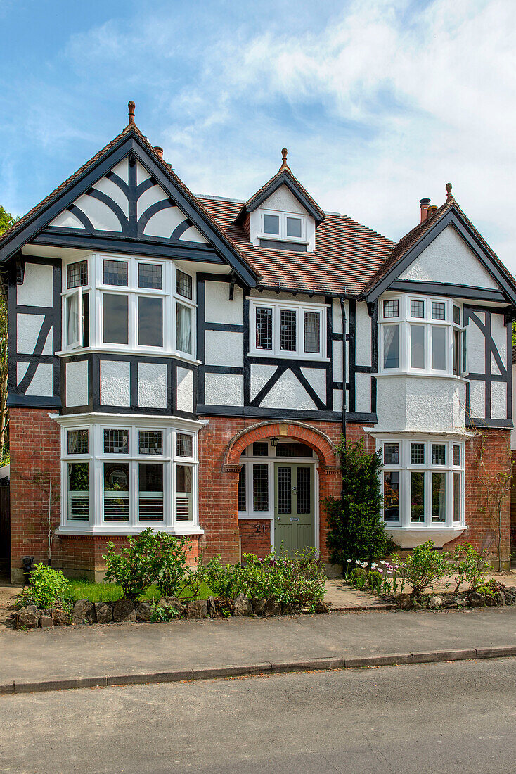 Außenbereich eines Einfamilienhauses in Tunbridge Wells Kent England UK