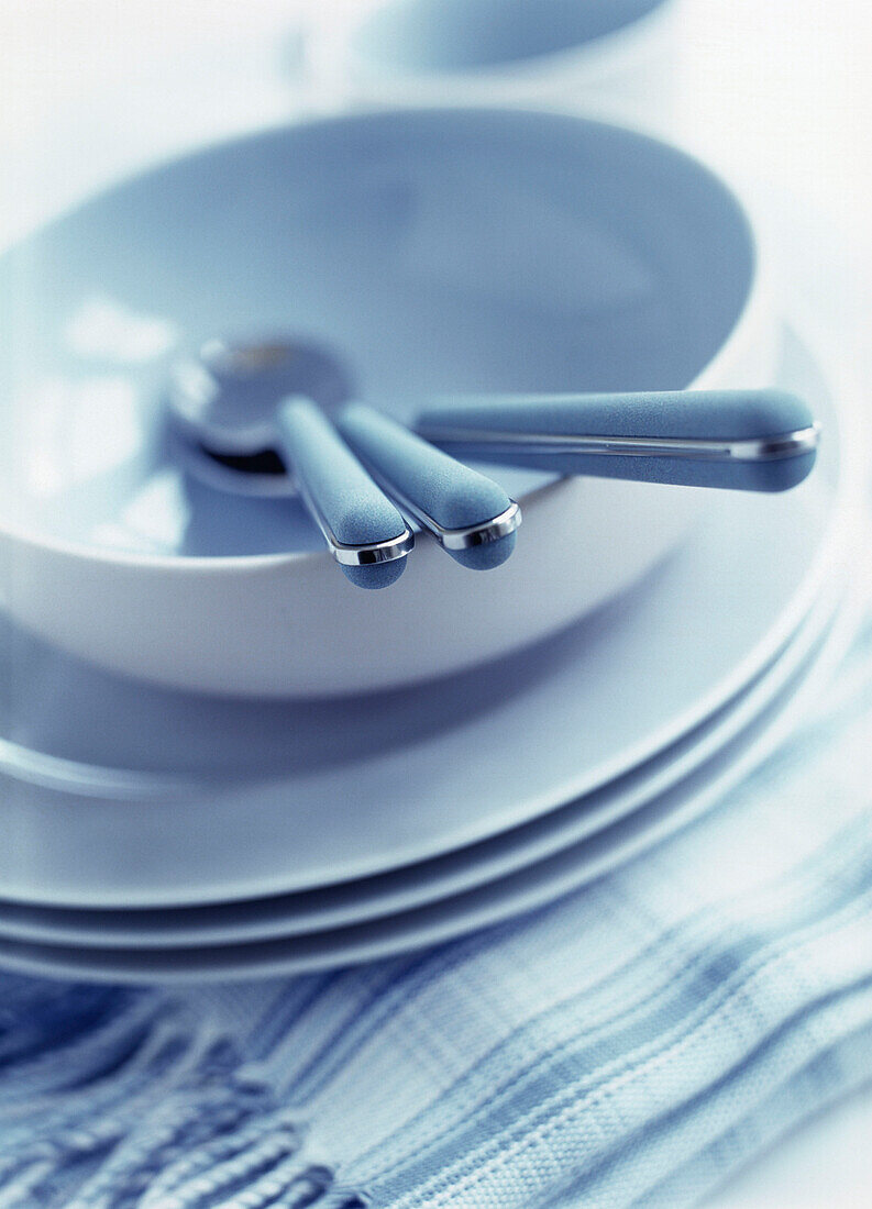 Cutlery on plates