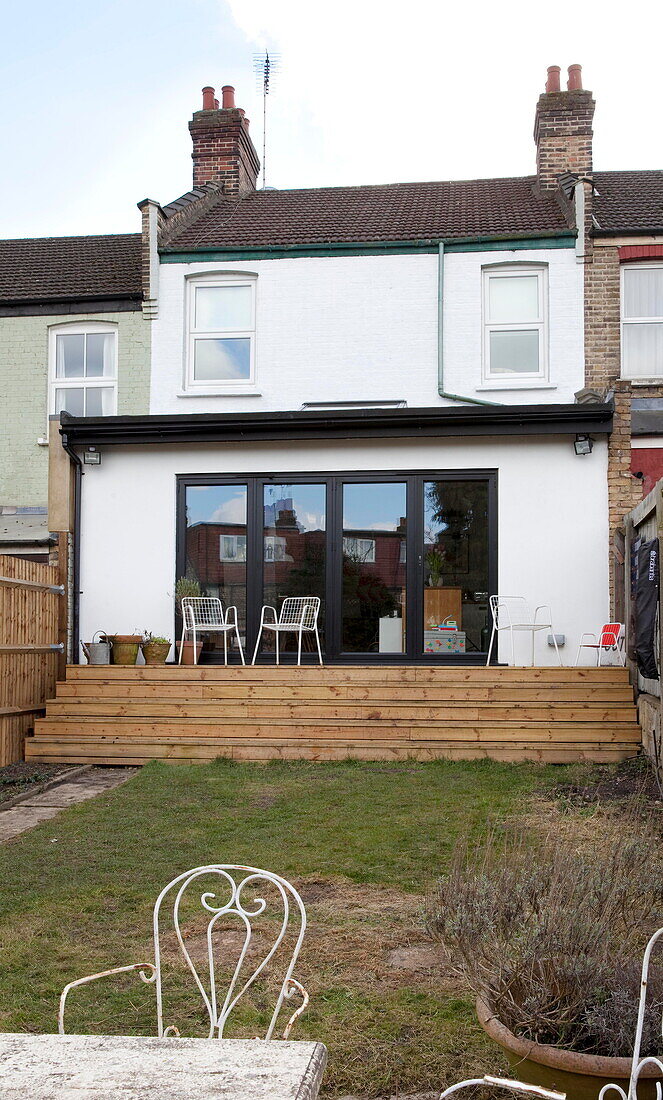 Kitchen extension to terraced London family home England UK
