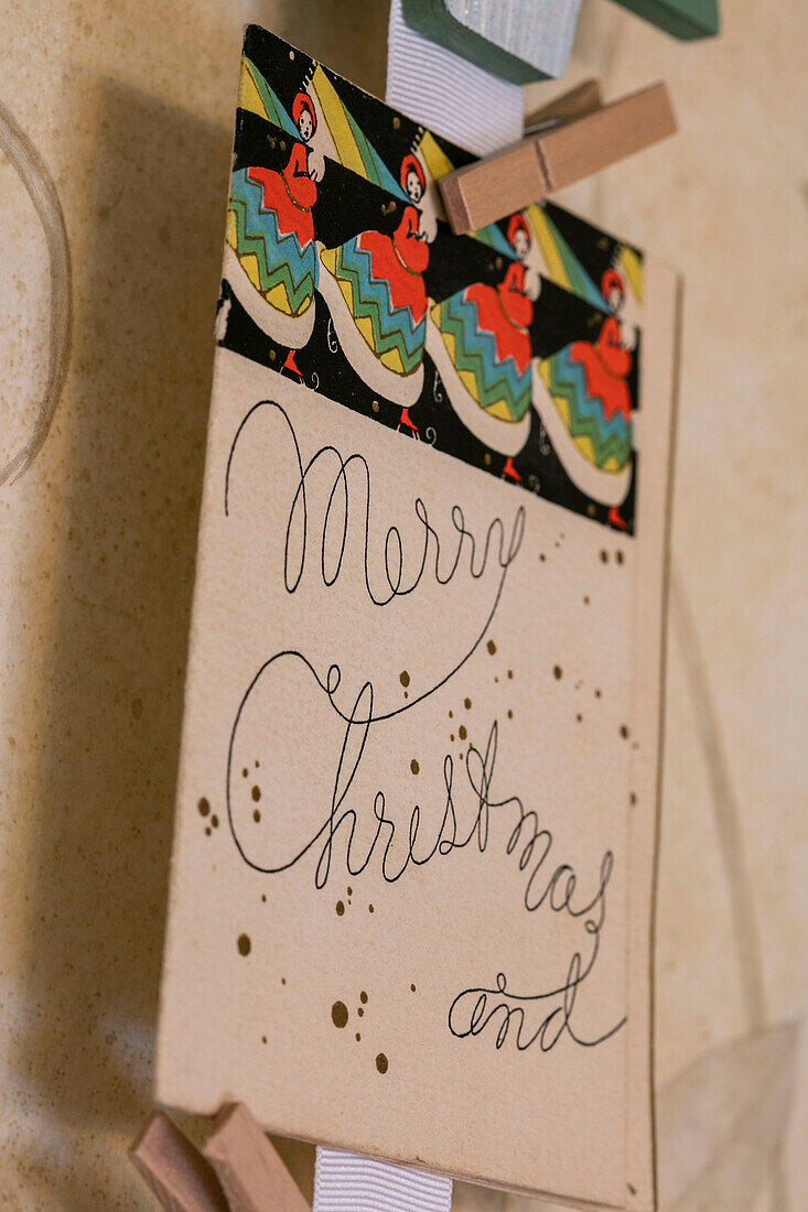 Handgefertigte Weihnachtskarten in einem Haus in Berkshire UK