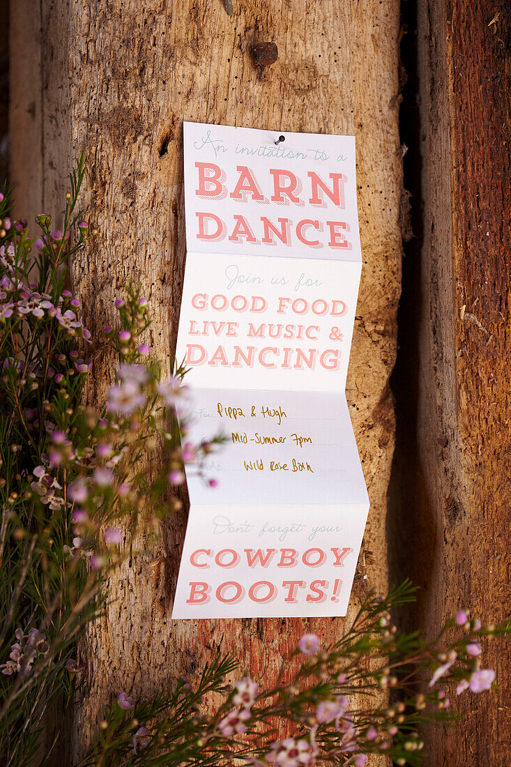 Invitation to a barn dance in late summer