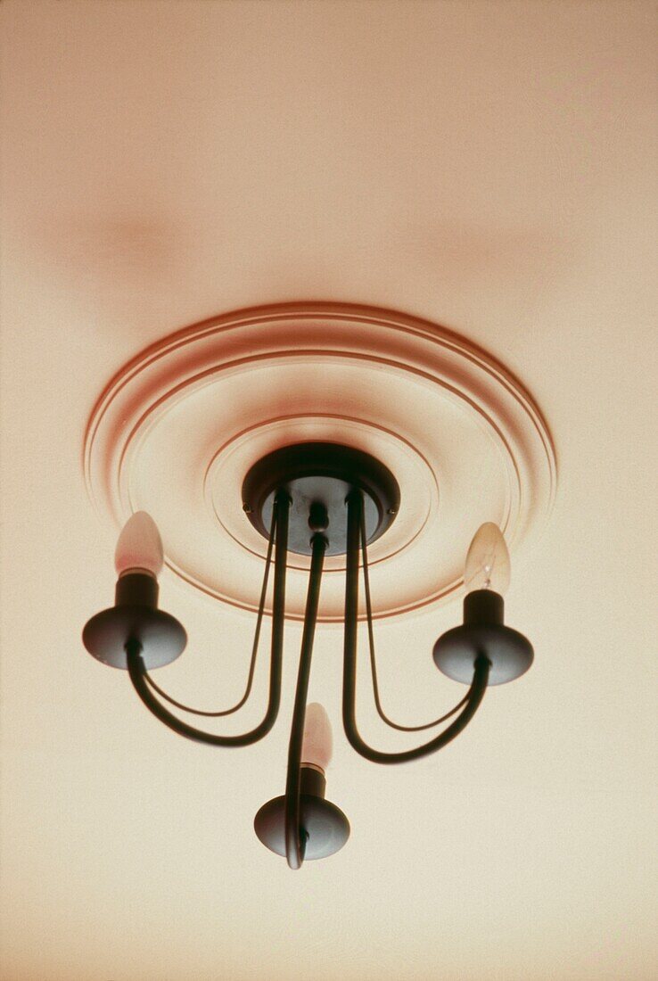 Contemporary metal decorative ceiling light with neutral paintwork