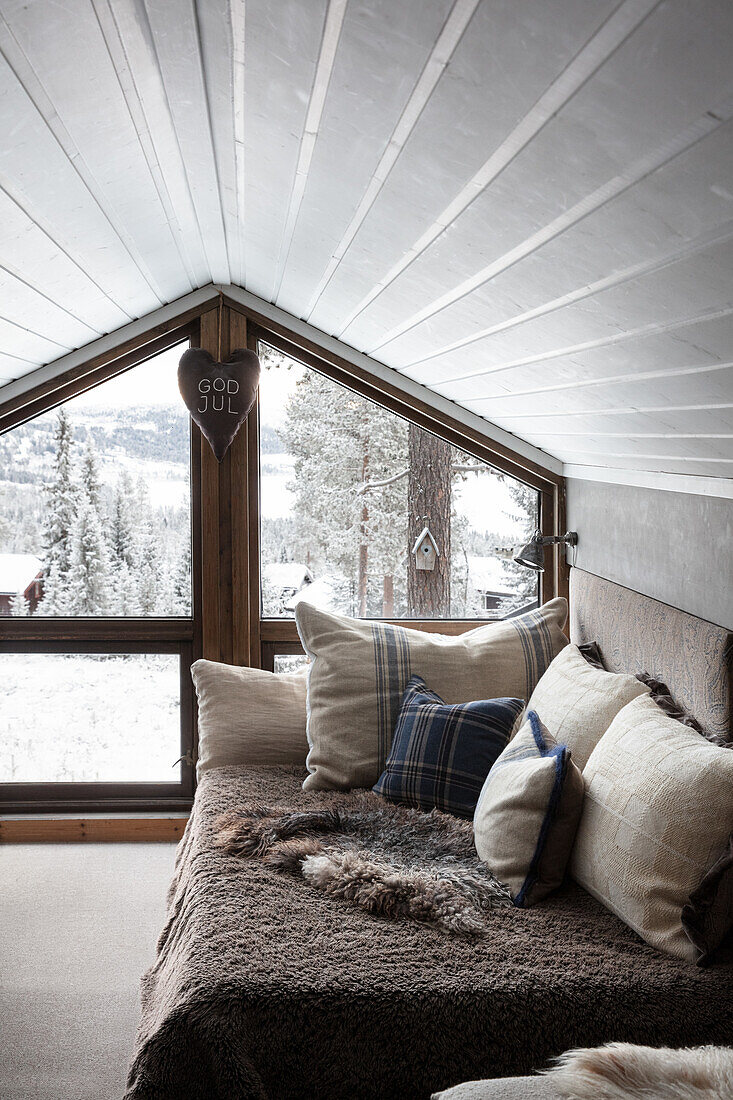 Room with winter views and cosy seating area