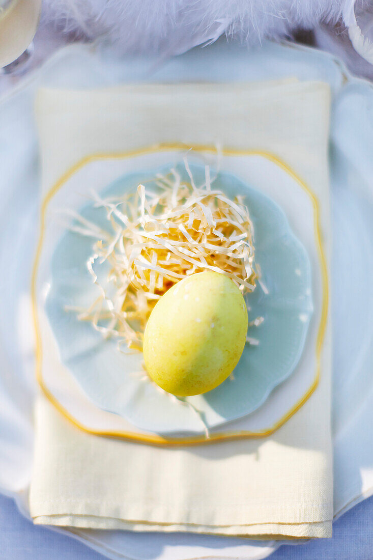 Easter set with yellow coloured egg