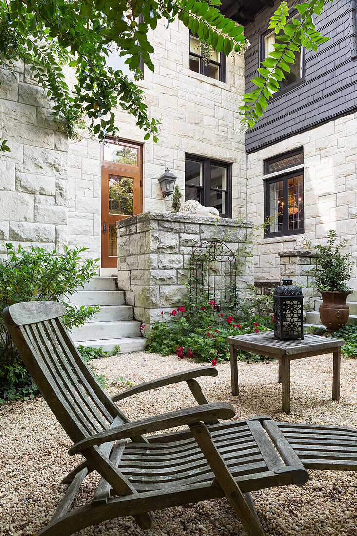 Luxury stone house with a courtyard