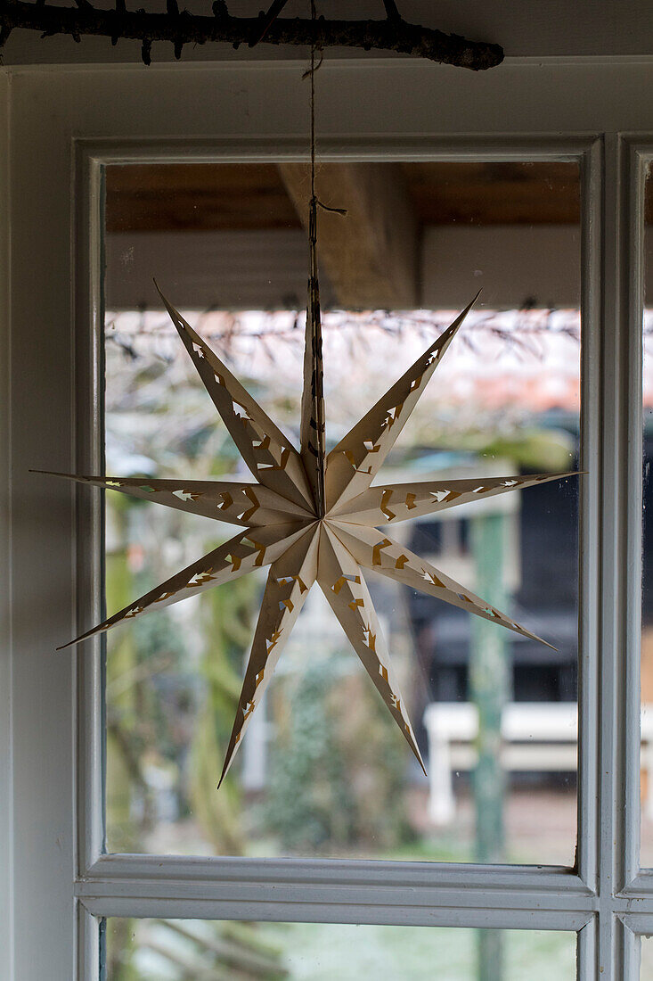 Paper star as window decoration