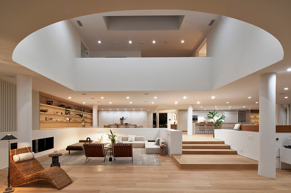 Elegant lounge in open-plan living room