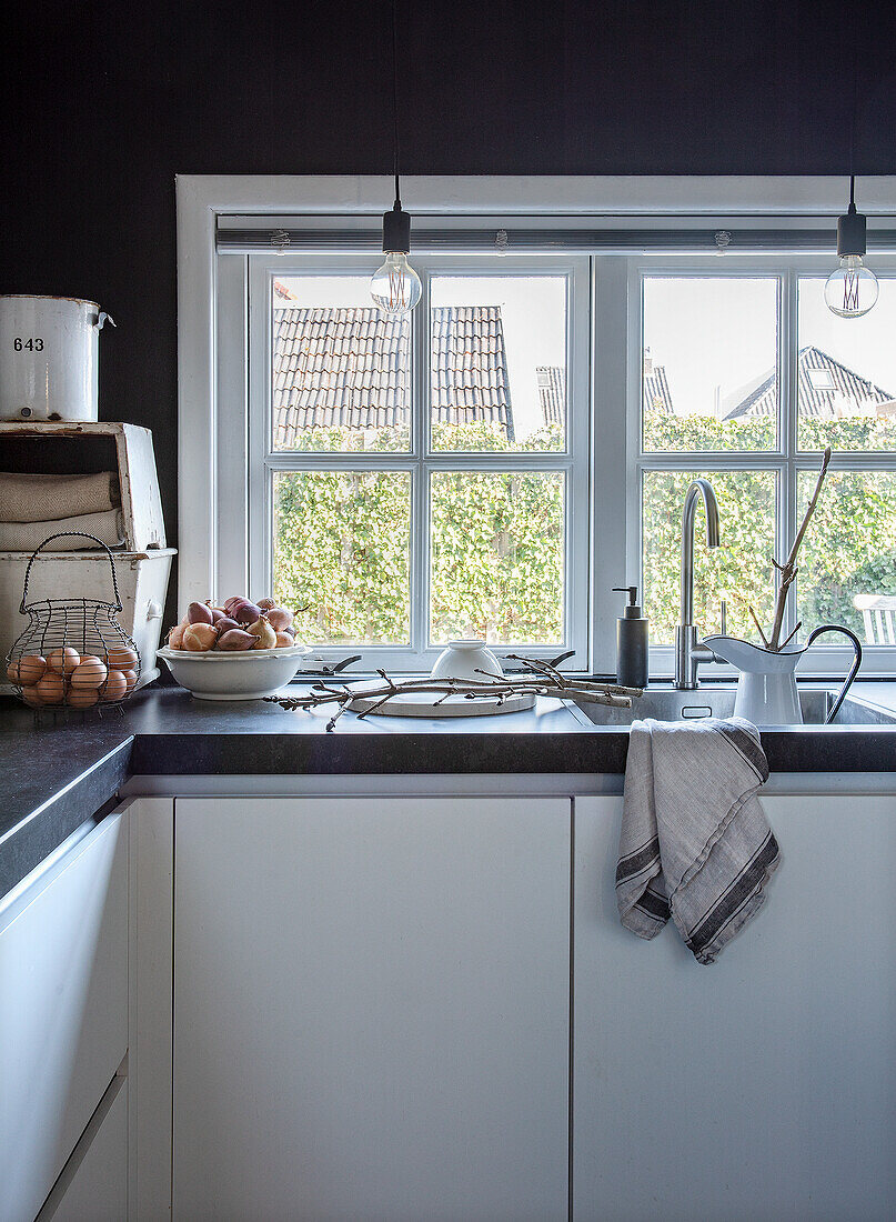 Modern kitchen with a view