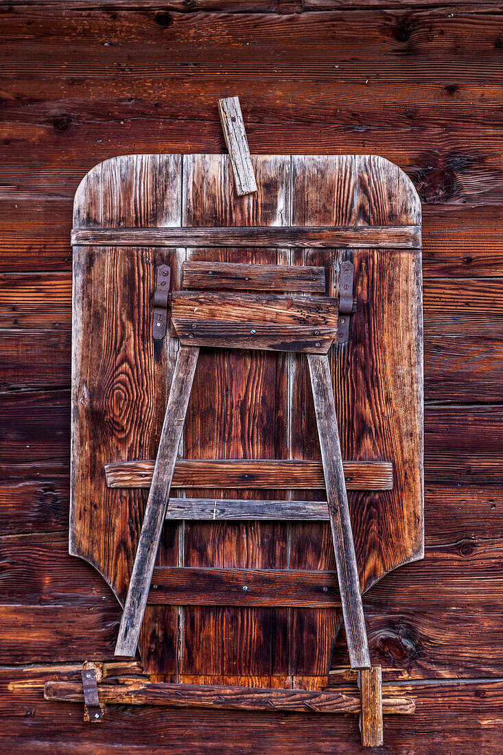 Rustic wooden door with old fittings