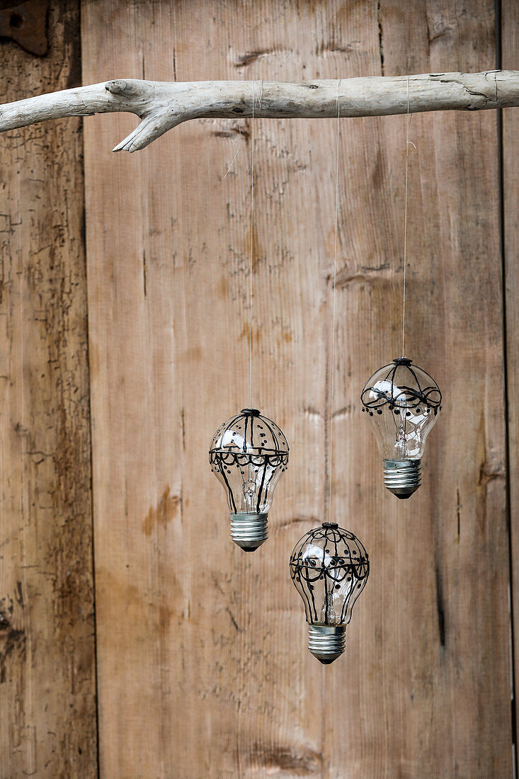 Decorative balloons made from old light bulbs