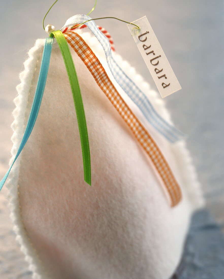 Egg cosies with name cards