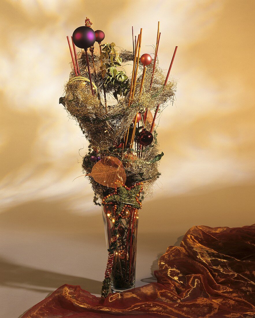 Christmassy arrangement in a vase