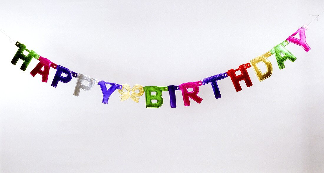 Schriftzug Happy Birthday aus bunten Buchstaben