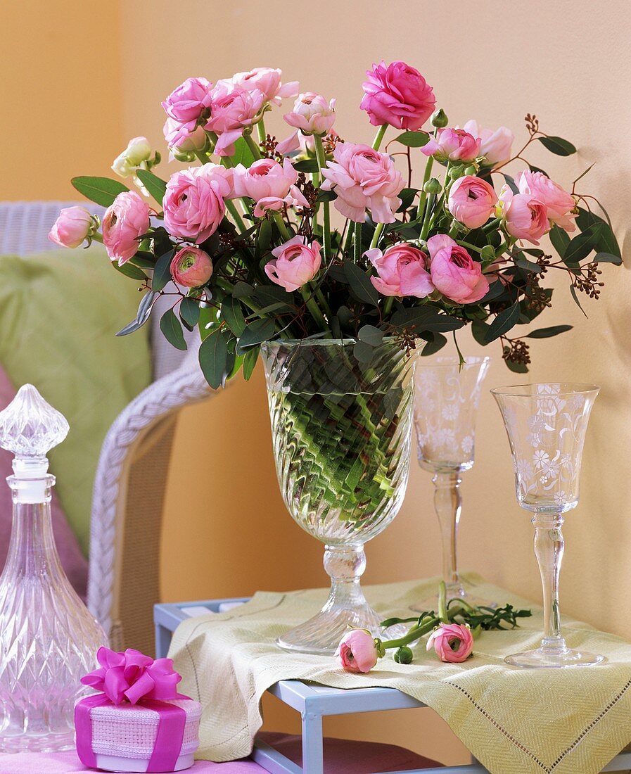 Arrangement of pink Ranunculus