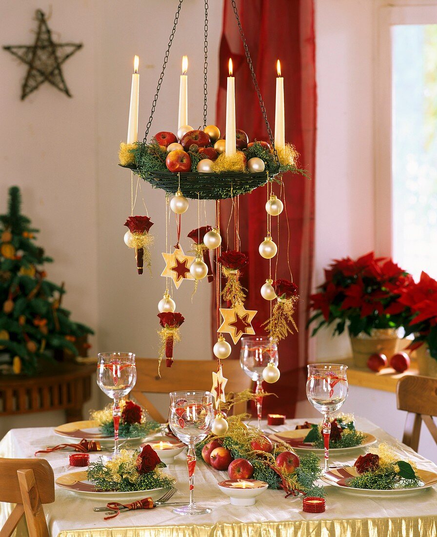 Festive table decoration for Christmas