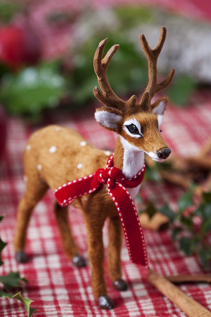 Stag with bow (Christmas decoration)