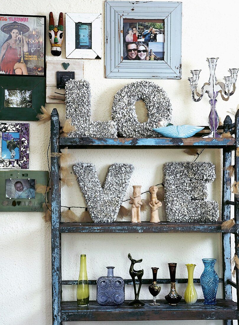 Set of shelves with ornaments